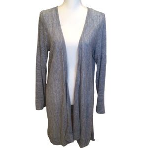 Tahari 100% Linen Lightweight Tunic Open Cardigan Size Medium